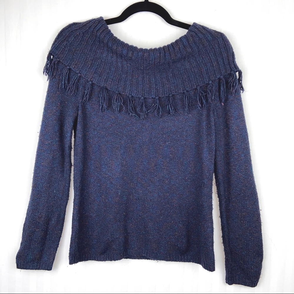 Christopher & Banks Rainbow Blue Sweater Small